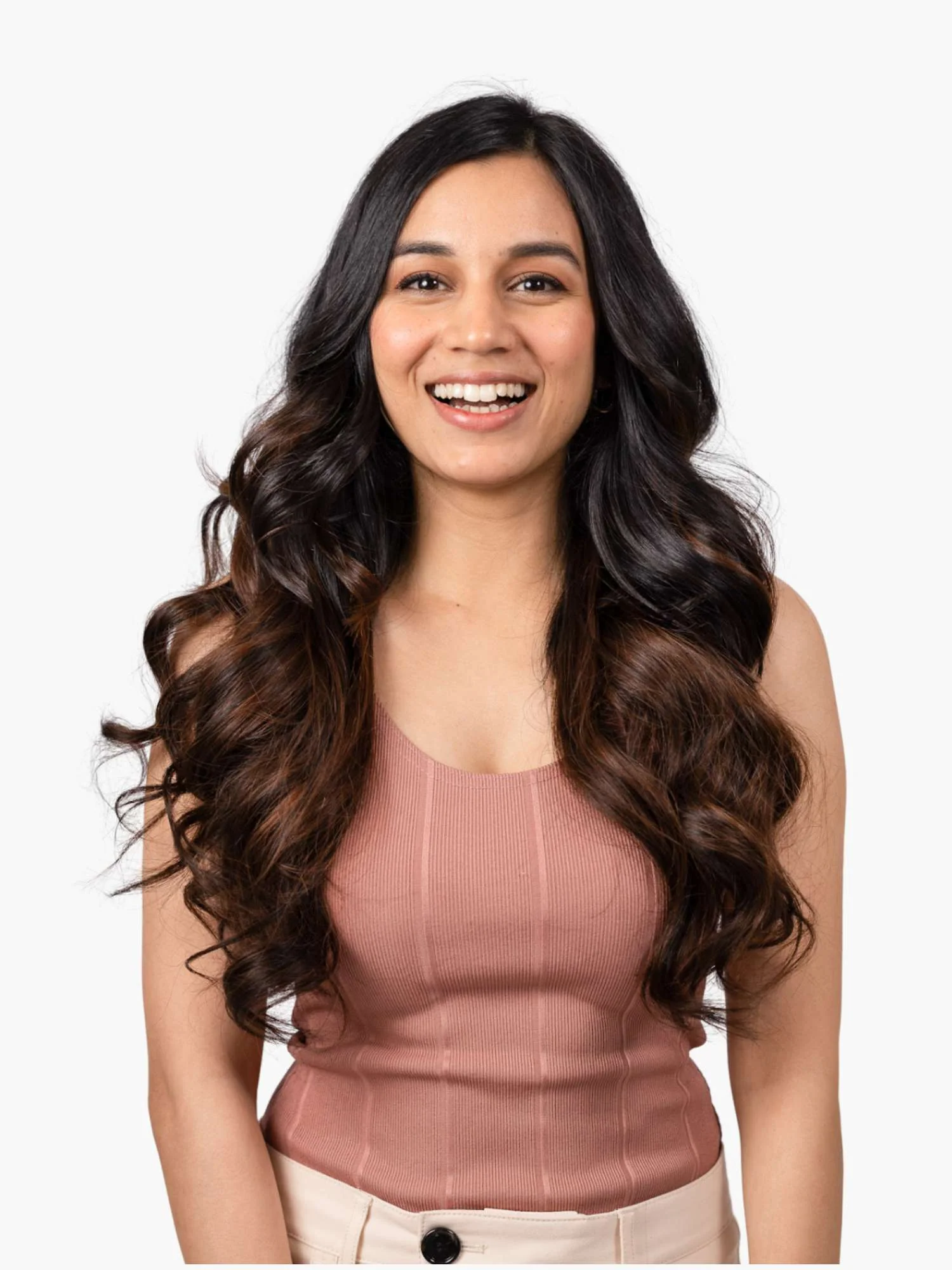 Caramel Brown Balayage Seamless 7 Set Clip-in Extensions - Image 3