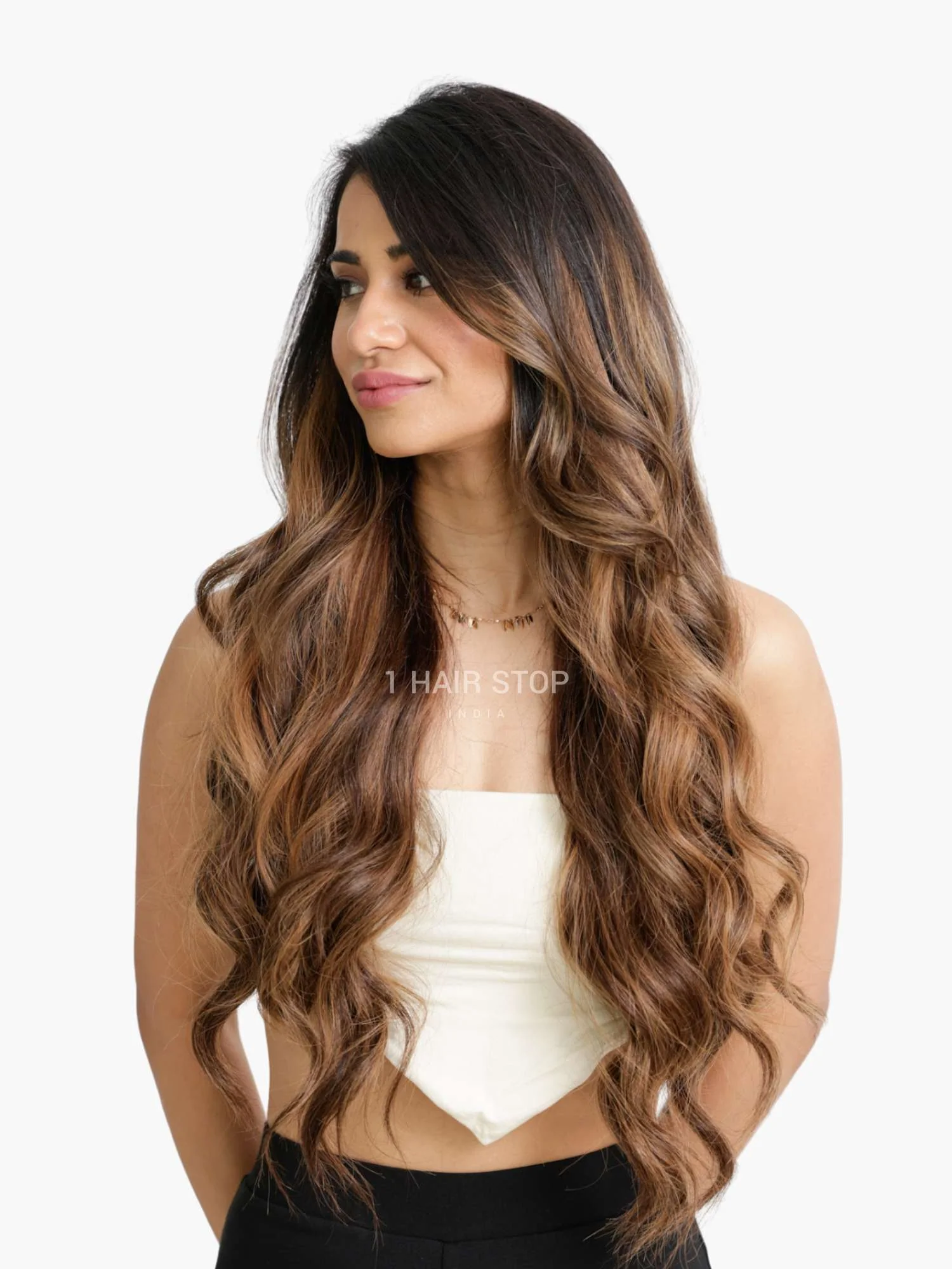 Chestnut Blend Seamless 7 Set Clip-in Extensions - Image 3