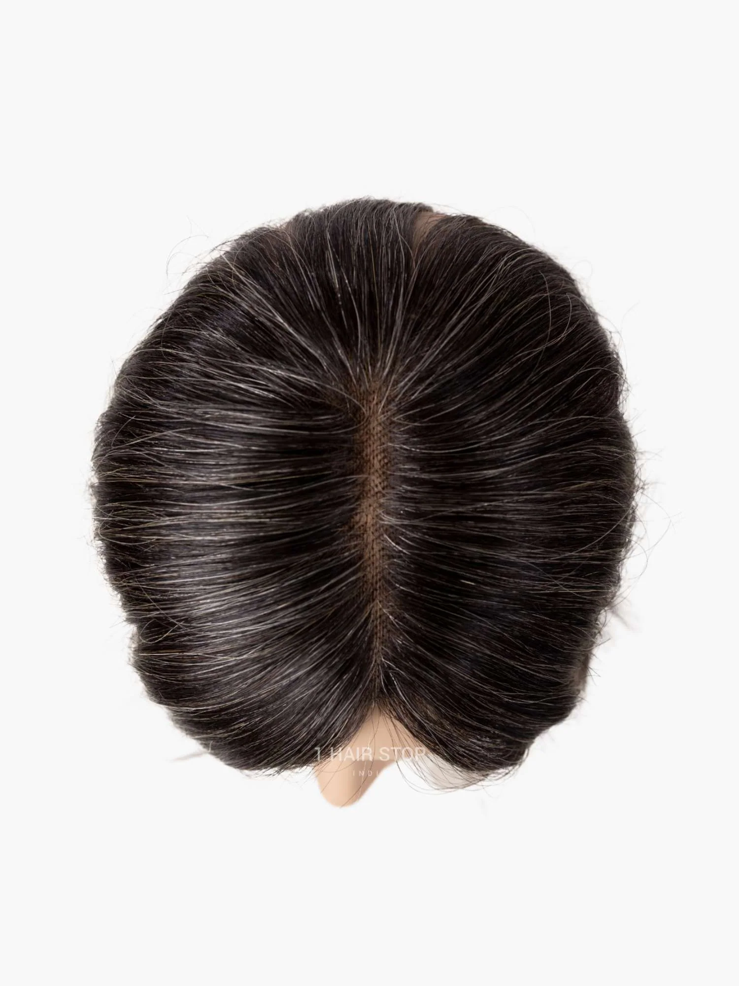 4x4" Salt & Pepper Luxury Lace Hair Topper - Image 4