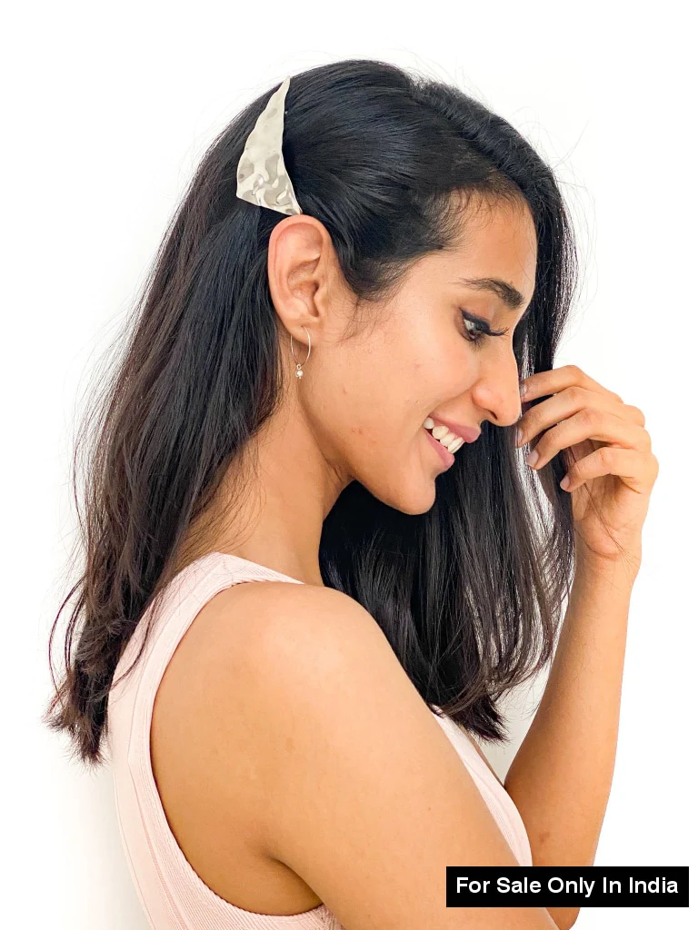 Stone Effect Triangle Metal Hair Barrette - Image 5